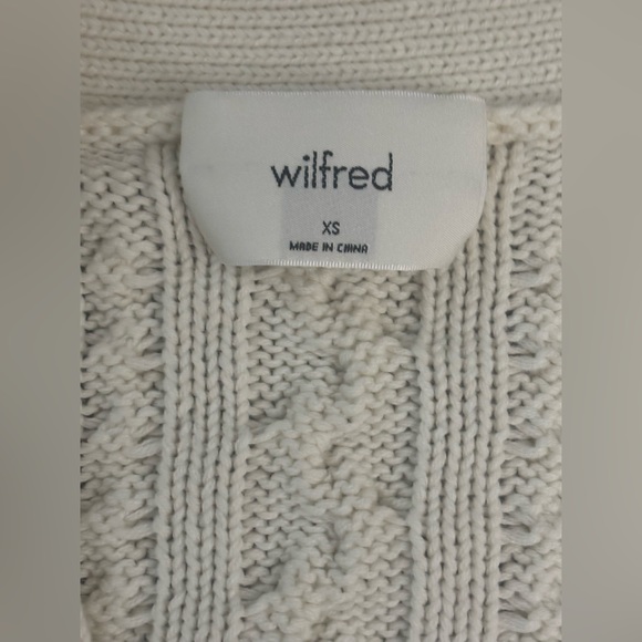 Aritzia Wilfred Cream Cable Knit Cardigan Women’s Size XS - Picture 10 of 11